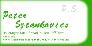 peter sztankovics business card